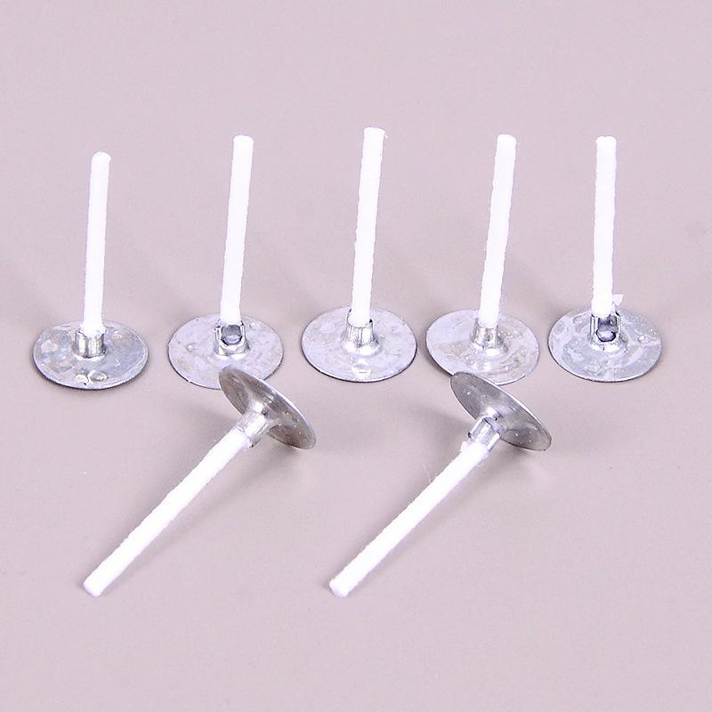 100 Pack 2.6-20cm Candle Wicks with Galvanized Base for Butter Lamps