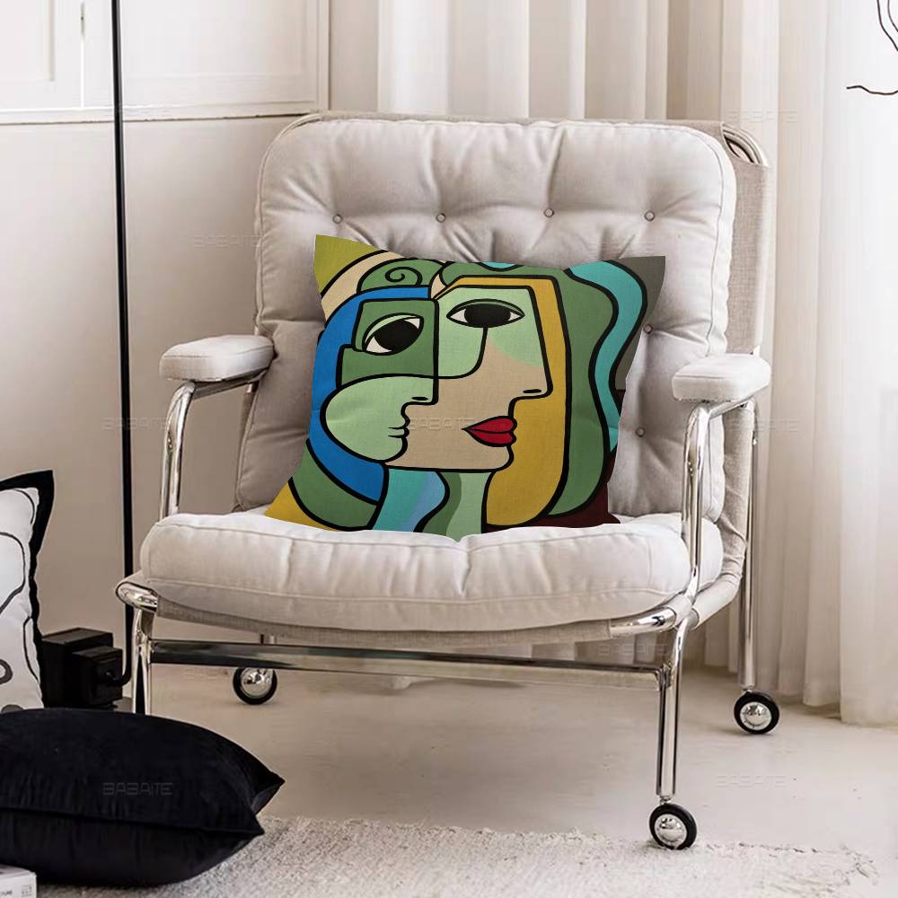 Picasso Abstract Art Cushion Cover Car Throw Pillow Case For Sofa Car Christmas Gift 40x40cm 45x45cm