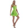 Womens Shiny Metallic Mini Dress Sexy Sleeveless Spaghetti Strap A-Line Dress for Disco Party Club