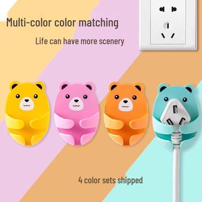 Gancho de Enchufe con Forma de Oso: Soporte de Enchufe de Oso de Dibujos Animados sin Perforaciones para Cocina y Hogar
