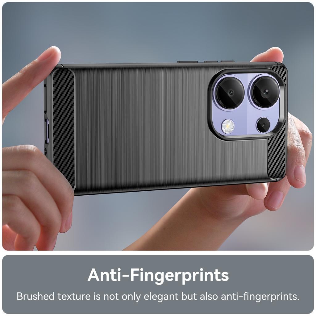For Xiaomi Redmi Note 13 Pro 4G/Poco M6 Pro 4G Case Carbon Fiber Texture TPU Phone Cover