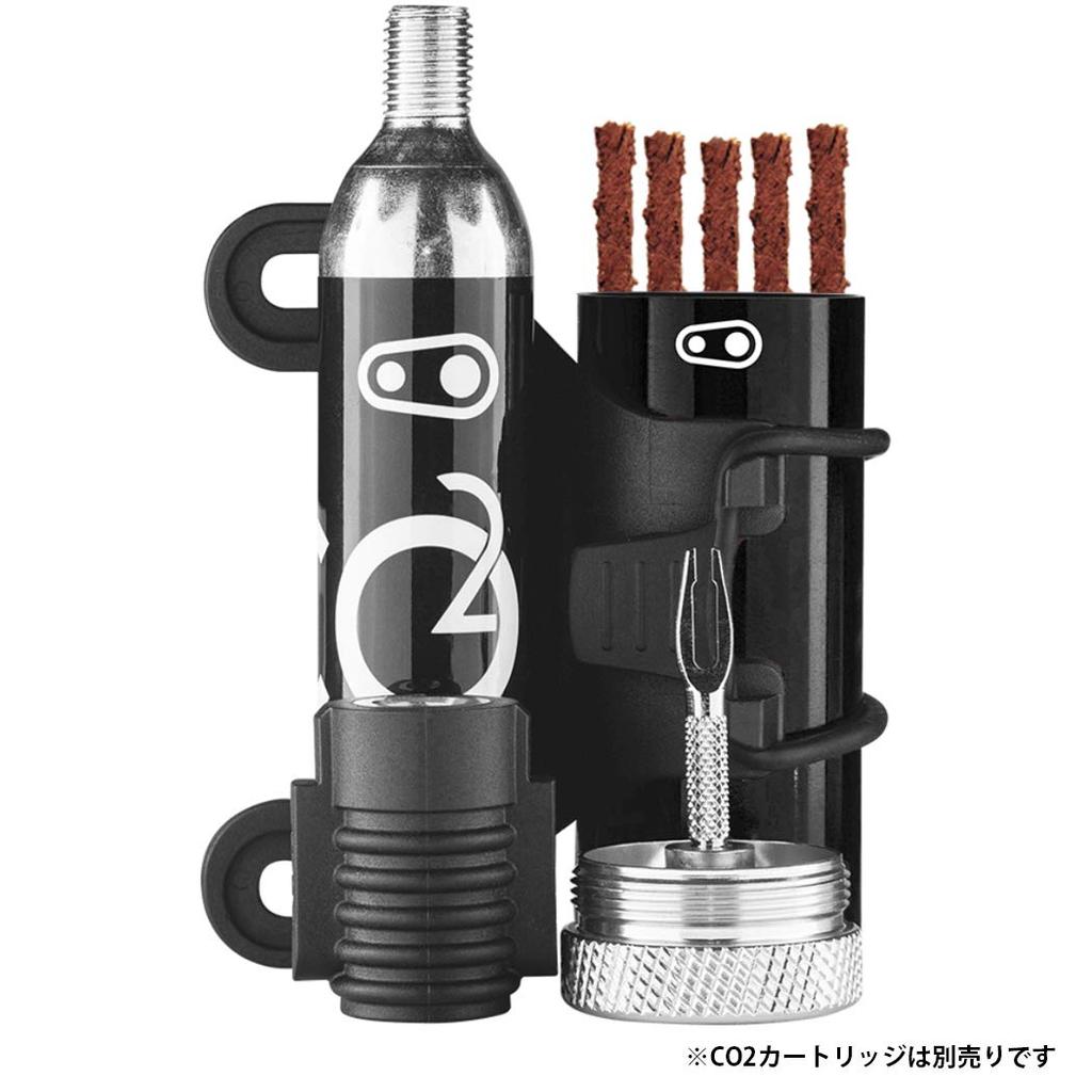 CRANK BROTHERS Bicycle Portable Tool One Size CIGAR Tire Plug Tool Co2 Inflator Black/Silver +