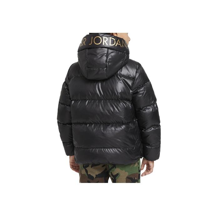 Jordan Logo Quilted Hooded Down Jacket Kids Outerwear Black DO3506-010