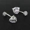 Fashion Trendy Belly Button Rings S925 Sterling Silver Platinum Plated Heart Shape CZ Navel Piercing Sexy Wedding Gift Body