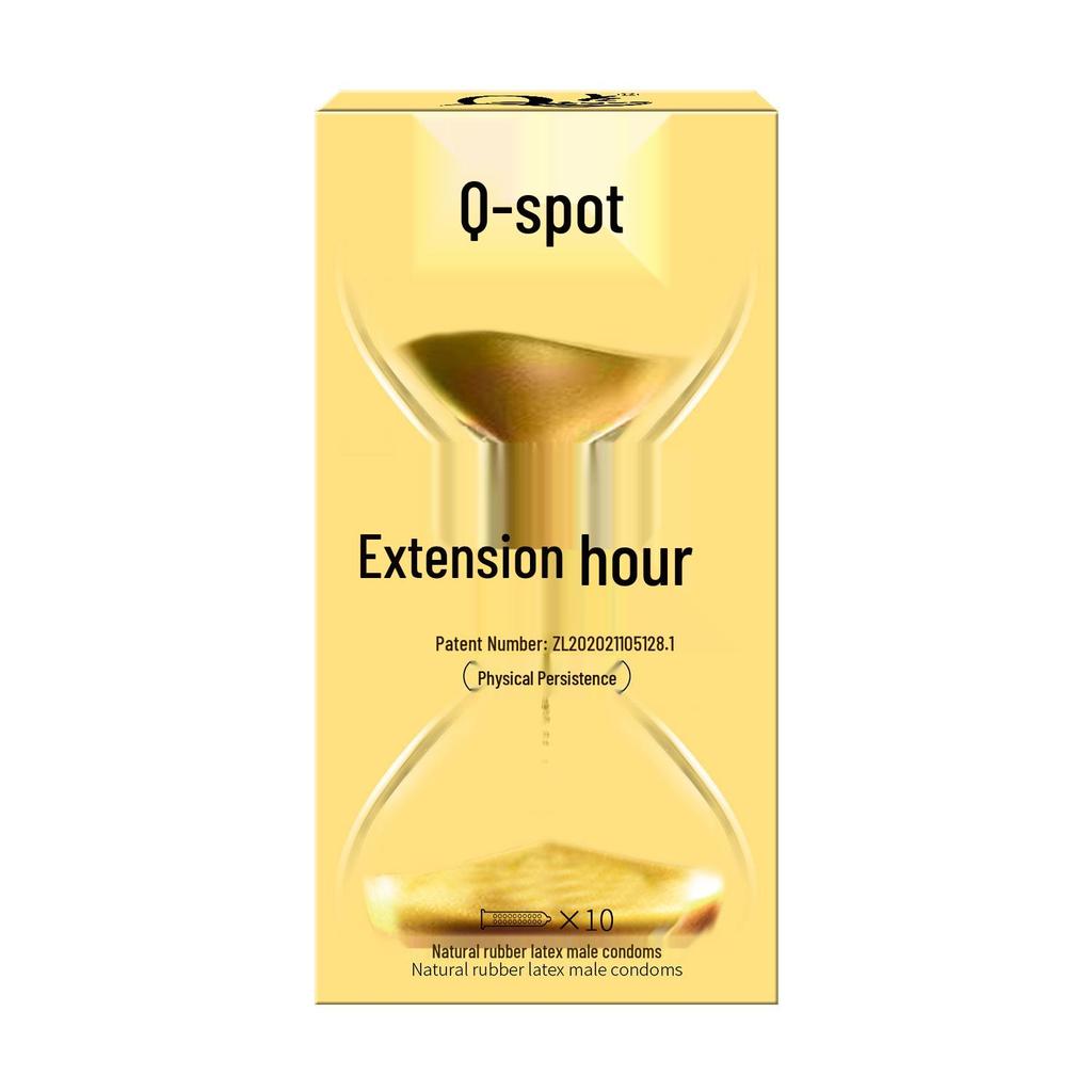 Q-point Hyaluronic Acid 001 Large Particle Delay Condoms - Long-lasting Contraceptives for Adults