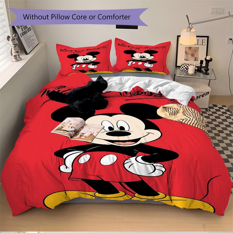 Mickey Mouse Iconic Artwork Print 3Pcs Bedding Setduvet Cover With 2 Bedropillowcase Home Birthday Gift