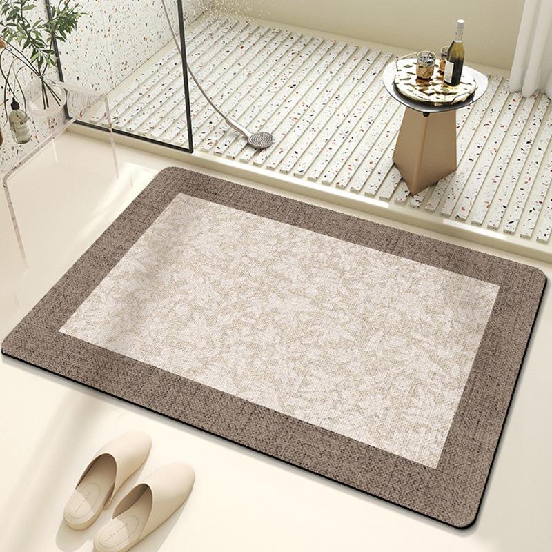 Bathroom Best Floor Mat Diatom Mud Quick Drying Restroom Slip-resistant Mat Toilet Door Moisture-wicking Mat Bathroom Washroom Carpet