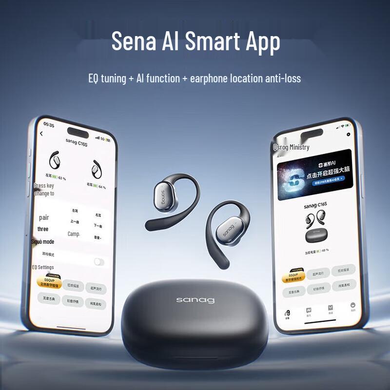 Saina Open-Ear Bluetooth Sports Ear-Hook Headphones