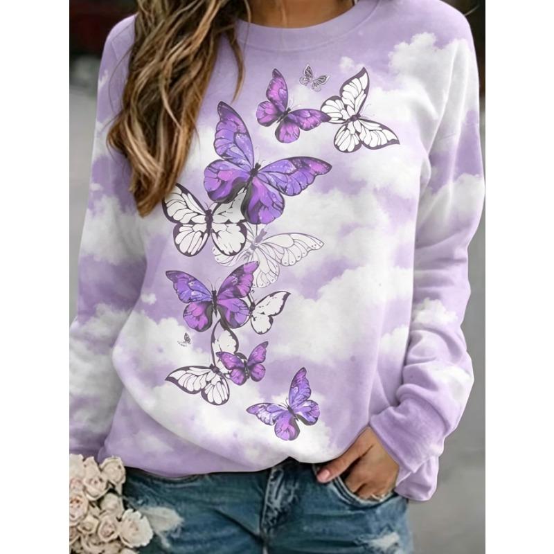 Women's Fashion Casual 3D Print Crew Neck Long Sleeve T-Shirt