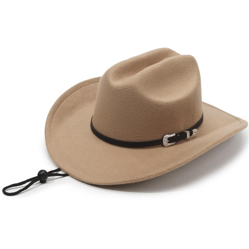Vintage Western Cowboy Hat For Women Men's Gentleman Lady Jazz Cowgirl With Leather Wide Brim Cloche Church Sombrero Hombre Caps