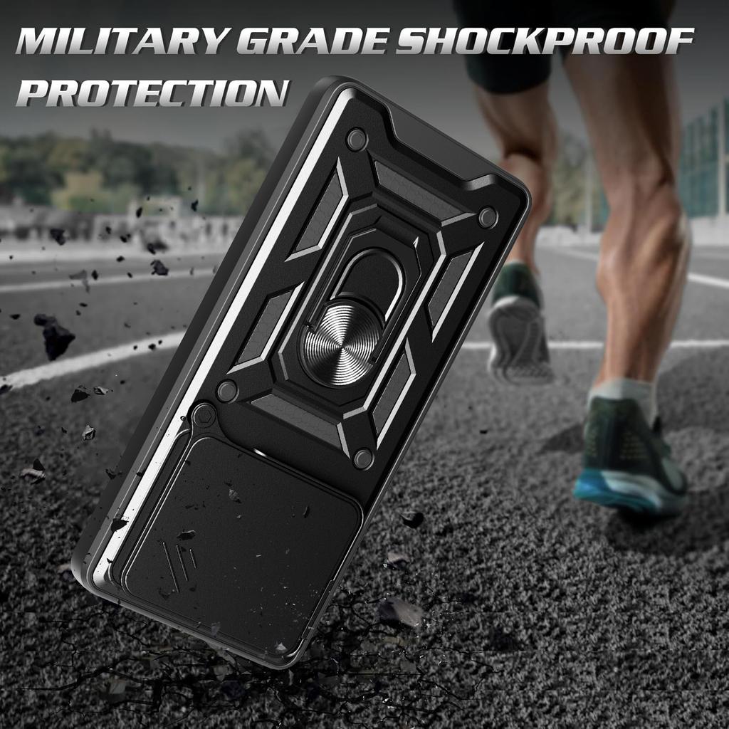 Kryt Armor pro Motorola Moto Edge 60 Fusion Kryt Ochrana objektivu s kroužkem Magnetický držák Coque Fundas Capa