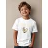 European Size Boys Round Neck Short Sleeved T Shirt with Chicken Pattern
