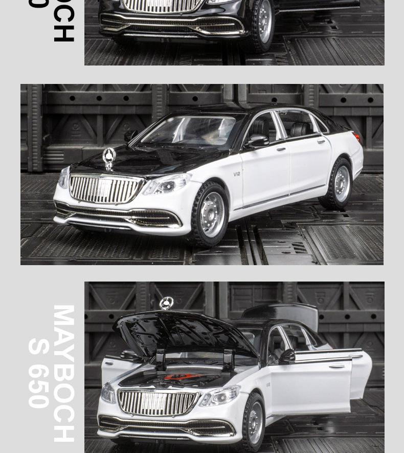 Jiaye VB32683 Big Ben Maybach S650 Alloy Model S-Class Sedan Pull-Back Toy Car