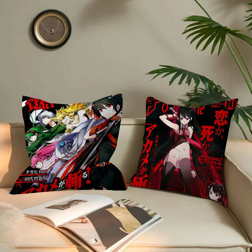 Japanese Anime Akame Ga KILL Personalized Picture Text Home Decorative Pillows Household Gifts 45x45cm