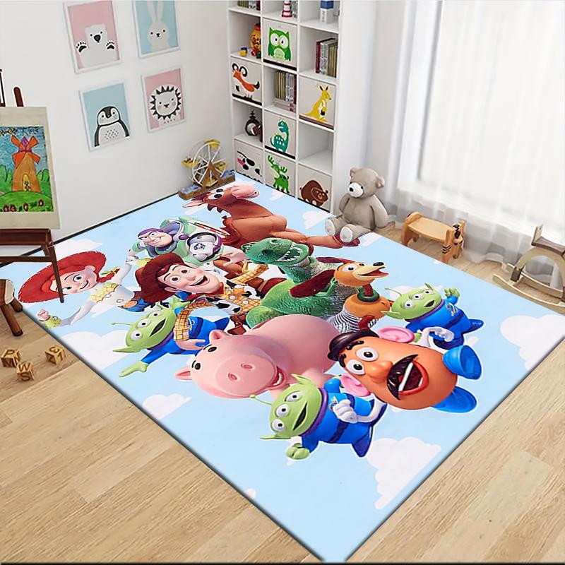 Toy Story Characters Carpet Rug Soft Washable Antislip Home Living Room Sofa Mats Personalized Christmas Rug