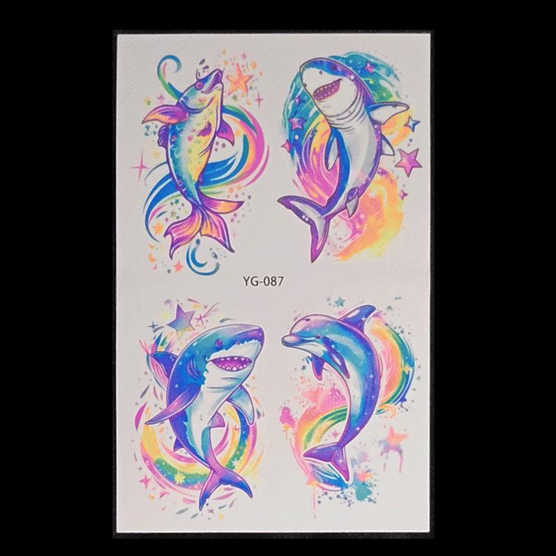 's New Fluorescent Butterfly Tattoo Sticker Music Festival KTV Concert Party Disposable Waterproof