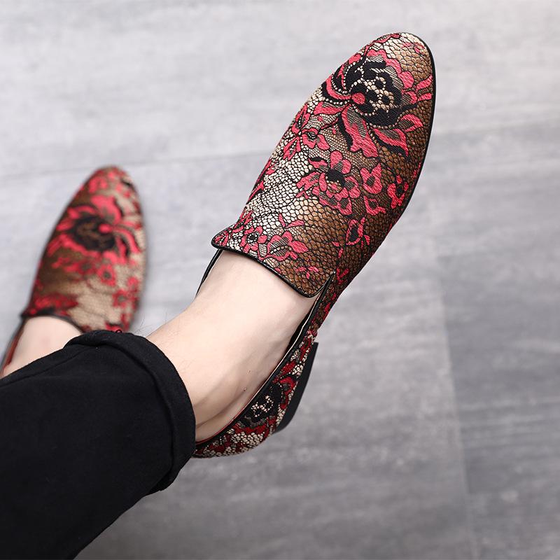 Casual Fashion Flock Men Shoes High Quality Oxfords Business Suit Breathable Work Big Size Flats Formal Dress Shoes Embroidery 2