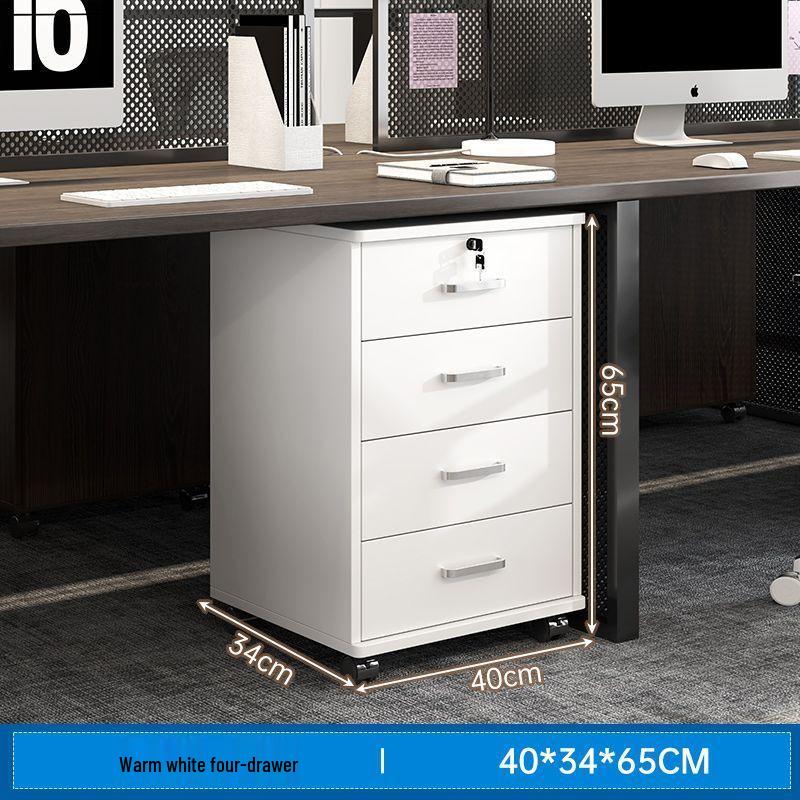 Office Desk with Movable Under-Storage and File Cabinets