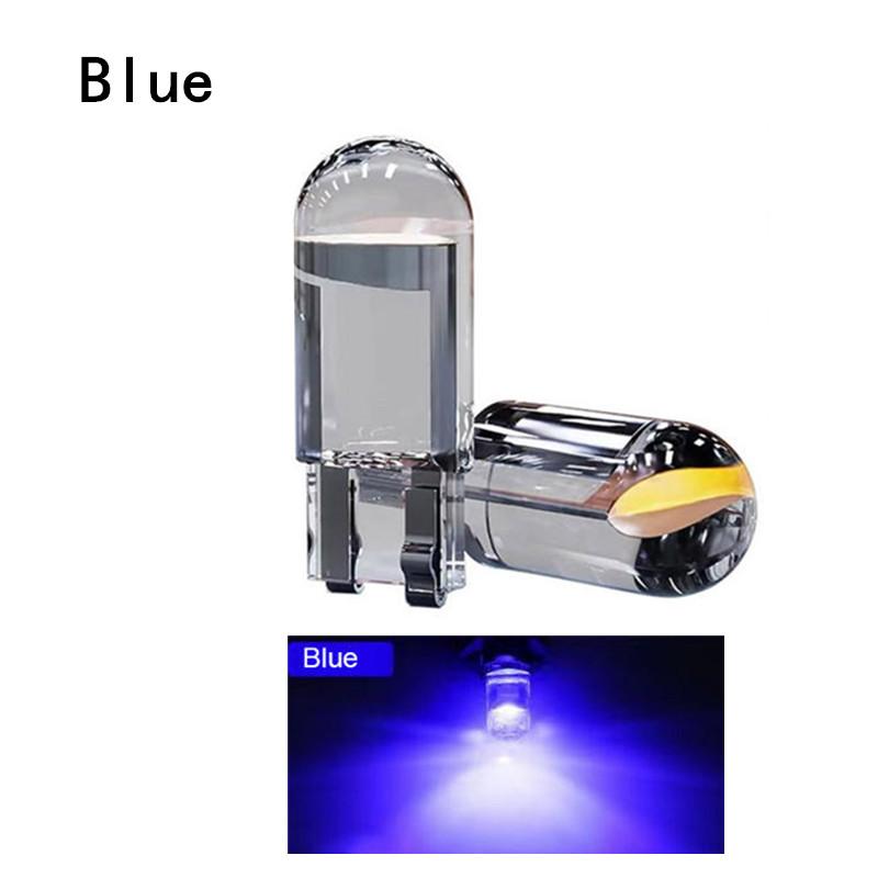 10/20/50PCS 12V W5W LED T10 Car Lights COB Glass Interior Parts Bulbs White Yellow Auto License Plate Lamp Dome Read Light
