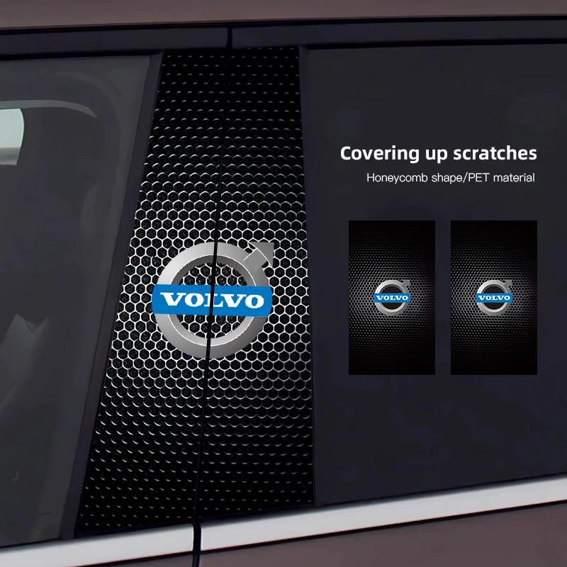 zpebr9 2Pcs New Car Window Design Center Column Decorative Sticker For Volvo XC60 S60 V40 V50 V60 S80 S40 C30 AWD C70 S40 S60 S80 S90