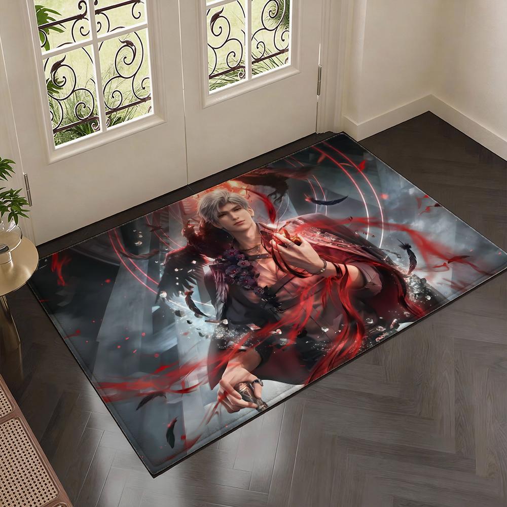 Fantasy Game L-Love and Deepspace Floor Mat Soft Thickened Flannel Door Mat Non-Slip Living Room Rug Home Decor