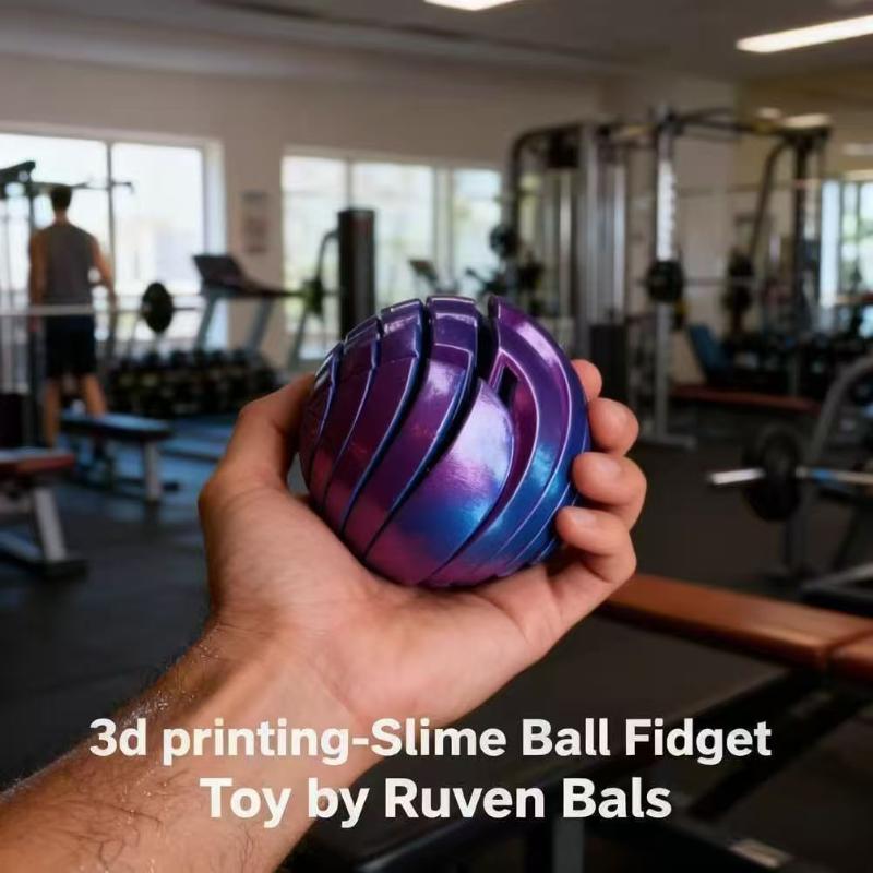 1Pcs 3D Printed Twistsphere Props Gear Liquid Flow Ball With Rotating Design Anxiety Relief Toys Slime Ball Toy