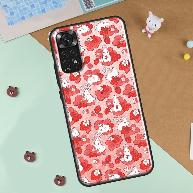 Cute Strawberry Phone Case For Xiaomi Redmi Note 12 8 9 10 11 Pro 8T 9S 10S 11S 12S 10A 9C 10C 12C Cover
