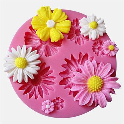 3D Blomma Silikonformar Fondant Hantverkstårta Godis Choklad Sugarcraft Ice Baking Tool Form