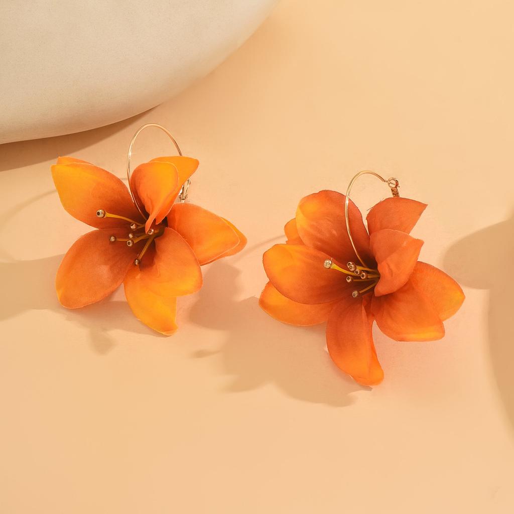 Simulation flower earrings temperament less heart flower earrings