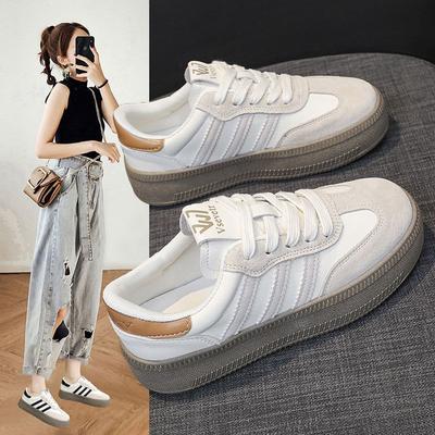 Platform-soled German Training Shoes for Women's 2025 Spring New Models Show Feet, Small Casual Sports Board Shoes, Popular Retro Waffle Forrest Gum