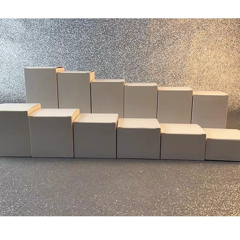 100pcs Square Folding Paper Box White Gift Cardboard Boxes Multiple Sizes Available Packaging Case Candle Gift Box Wedding Party Candy Boxes
