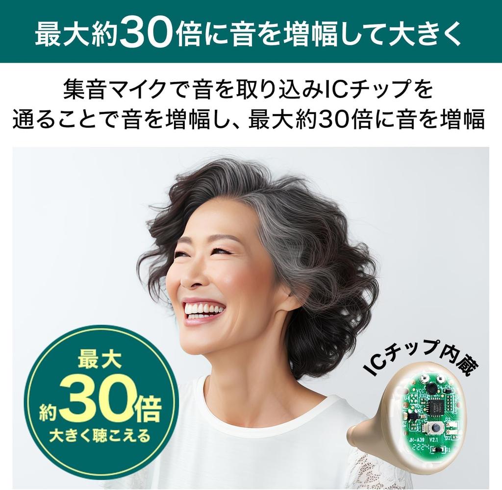 Shop Japan Comfortable Hearing Ear Canal Type Rechargeable Hearing Approximately 20 Hours of Continuous 6 Volume Amplifies Sound Up To Approximately