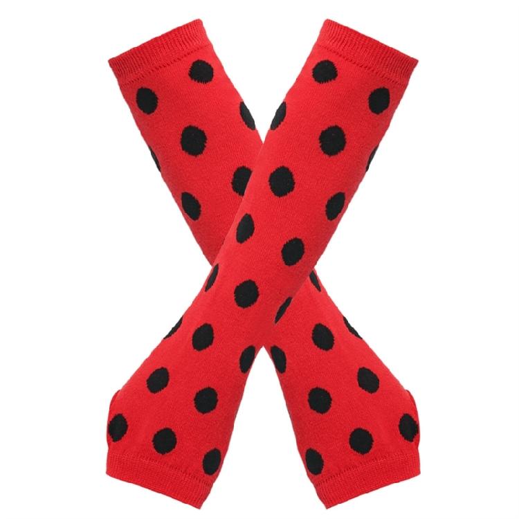 Cosplay Thigh High Long Socks for Women Girl Over Knee Stockings and Arm Warmers Insect Dots Print Costume Accessories