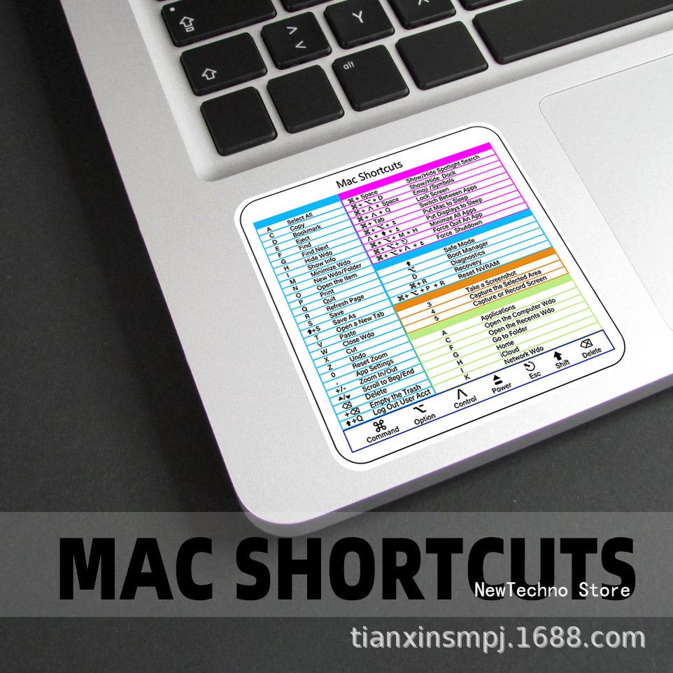 Nálepky s klávesovými zkratkami pro Word Excel Windows/MAC/OS Grafika písmen Ochranná nálepka na notebook
