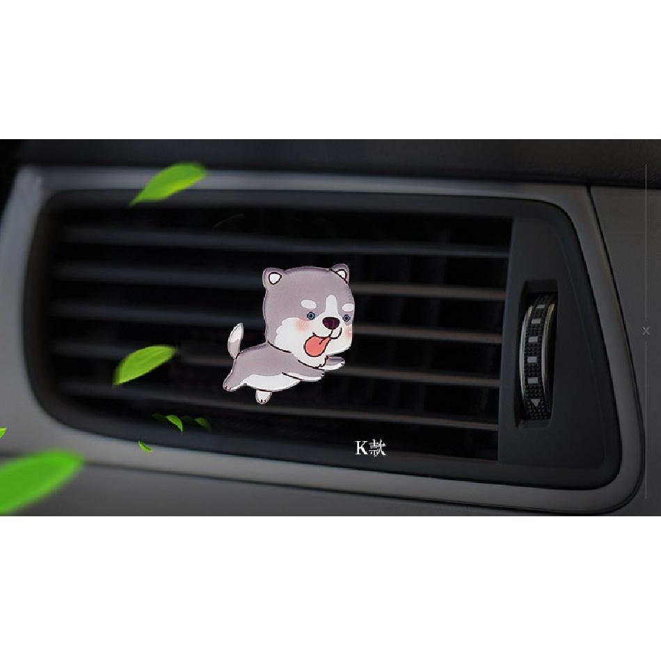 Bonito cão estilo acrílico purificador de ar condicionado saída de ventilação decoração perfume clipe fragrância interior do carro cheiro