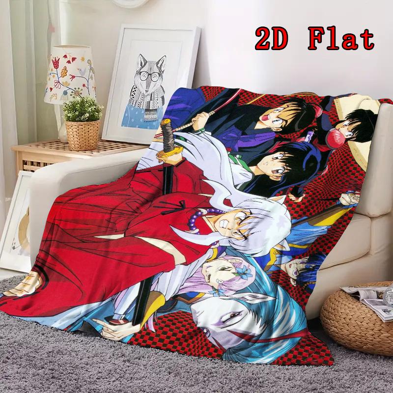 Inuyasha 2D Flat Pattern Flannel Blanket High Quality All Seasons Warmth and Comfort Perfect for Christmas Gifts.DMT0925447