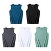 Men Vest Sleeveless Round Neck Summer Casual Sport Vest Pure Color Breathable Mesh Athletic Tank Tops