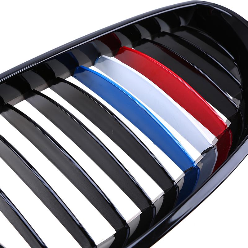 2Pcs Car Front Bumper Center Hood Kidney Grille Racing Grill for BMW 5-Series E60/E61 M5 2004 2005 2006 2007 2008 2009 2010 2011