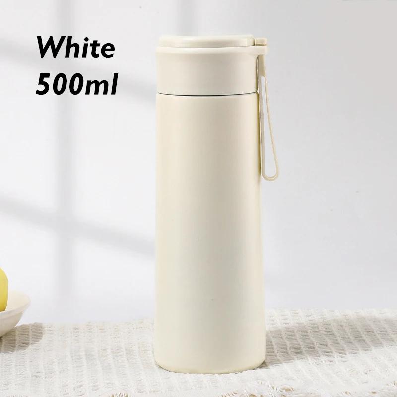 

500 мл 304 нержавеющая сталь вакуумный портативный стакан термос изолированный термоизоляционный цветной стакан для воды бутылка для воды на открытом воздухе 500ml белый