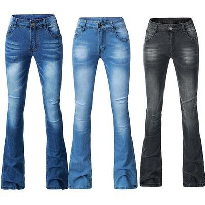 Europäische & Nordamerikanische Damen Elastische Schlaghosen mit Fransen