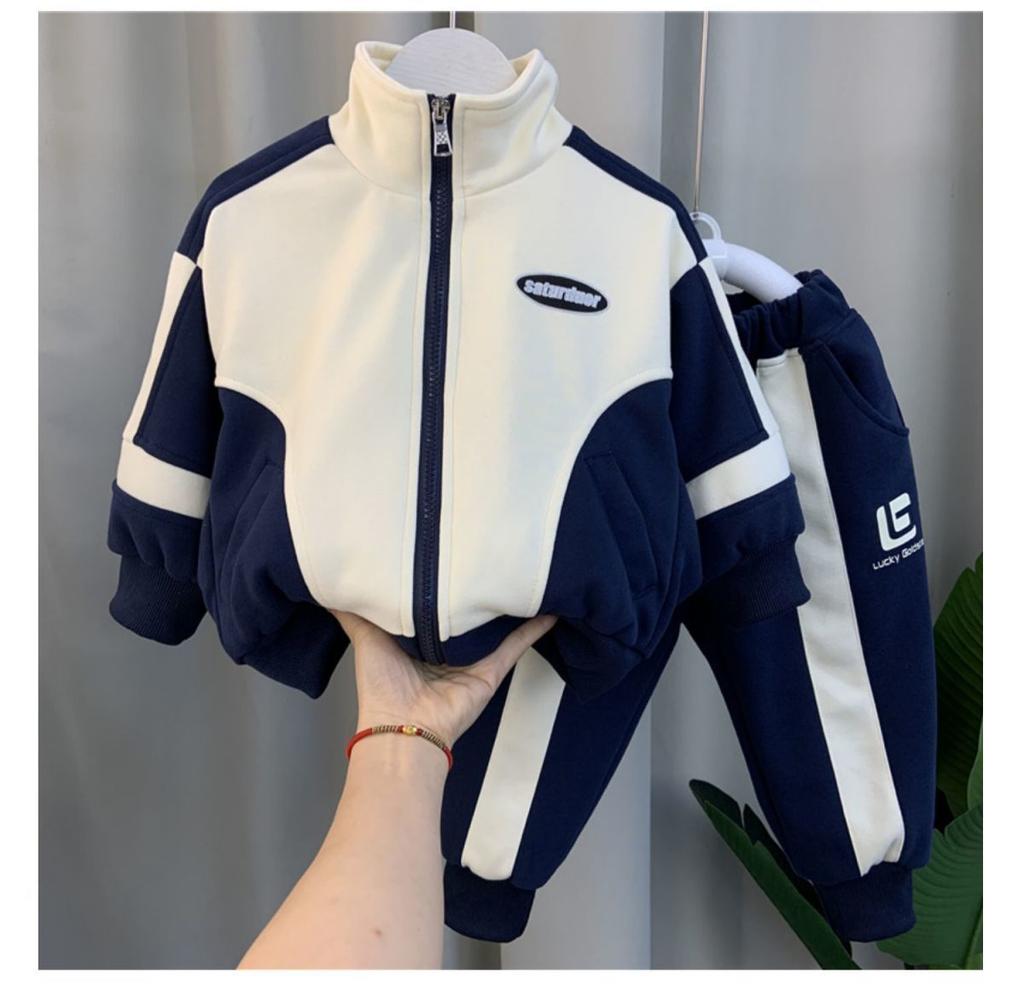 Conjunto de ropa para niños Temporada de primavera y otoño Chaquetas y pantalones casuales para niños y bebés Conjunto de 2 piezas Ropa deportiva coreana