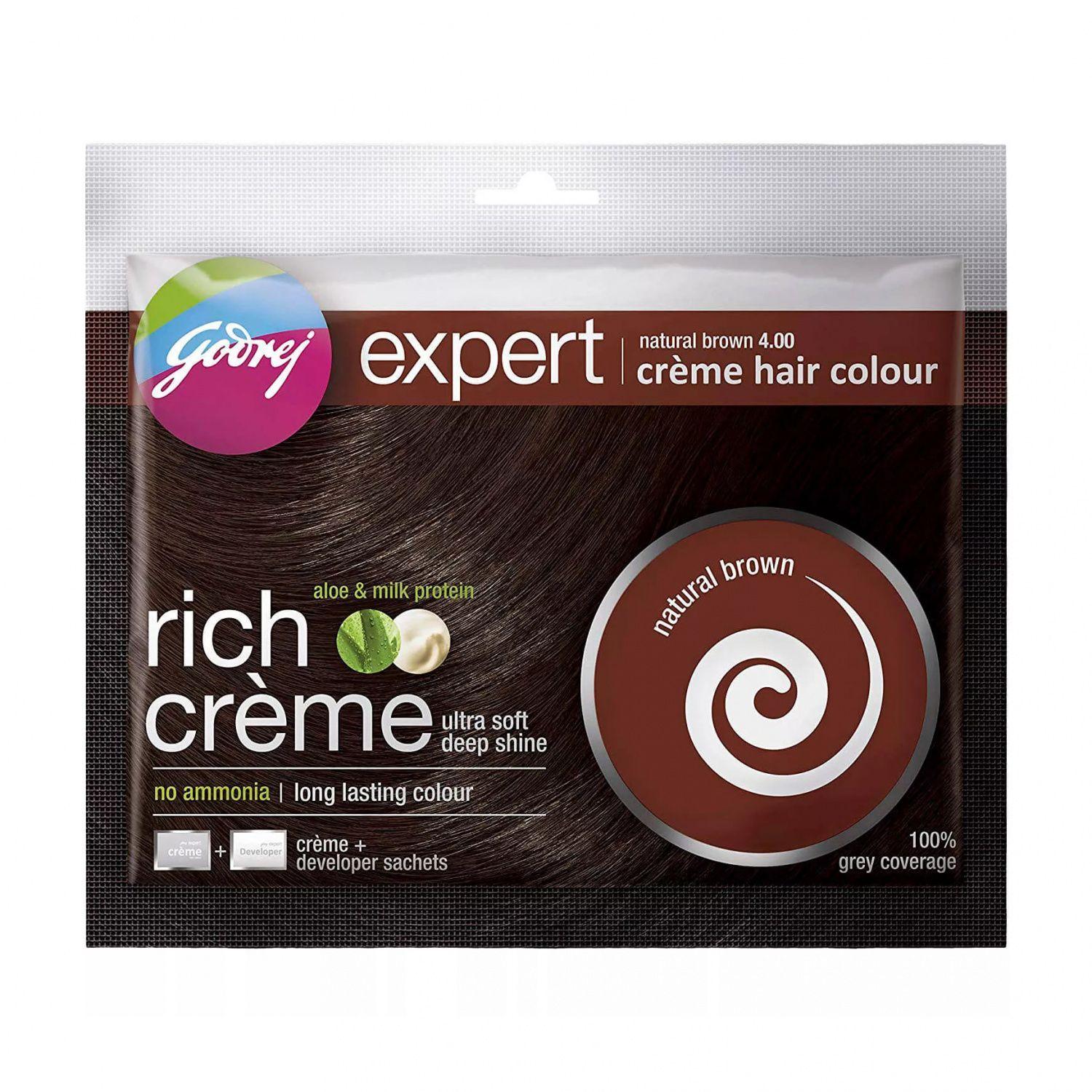 

Крем-краска для волос, натуральный коричневый (40 г), Expert Creme Hair Colour Natural Brown, Godrej