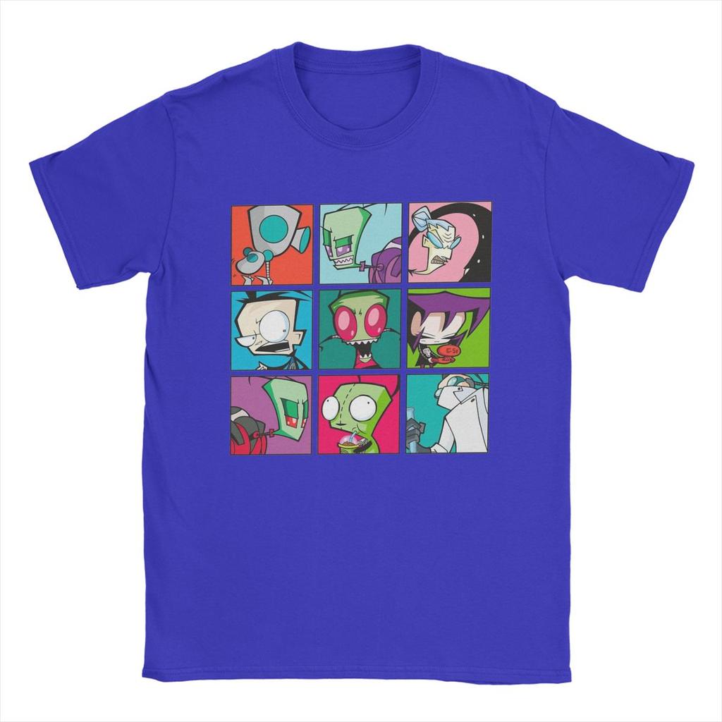 Funny Invader Zim Characters T-Shirt for Men Round Neck Pure Cotton T Shirt Short Sleeve Tees Adult Tops
