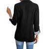 Damen einreihiger Blazer mit Revers und langen Ärmeln
