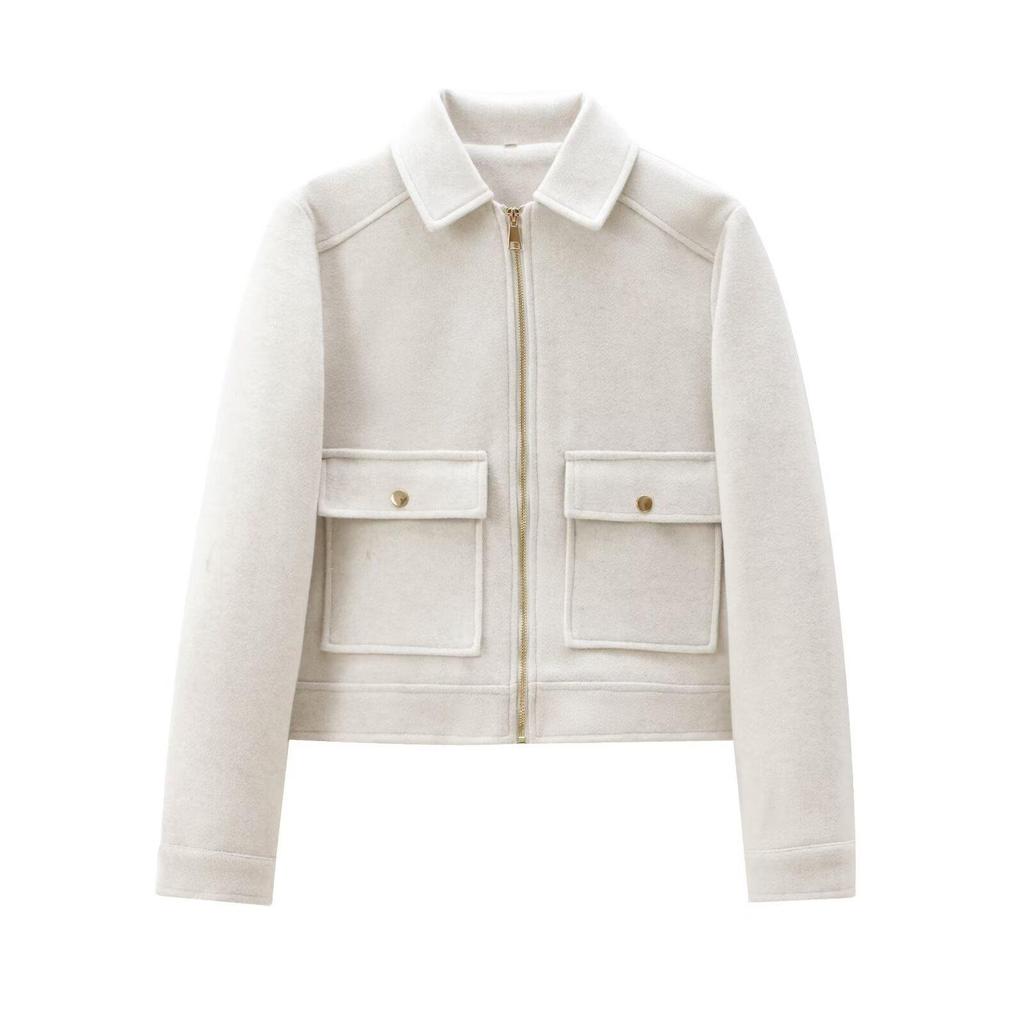 Women's Zipper Jacket Coat New Winter Long Sleeve Pocket Outerwear Coat Short Street Elegant Women's Jacket