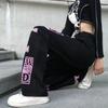 Streetwear Vintage Women's Black Jeans Spring Autumn New Pants Hip Hop Fashion Letter Print Loose Wide Leg Casual Trousers 2023