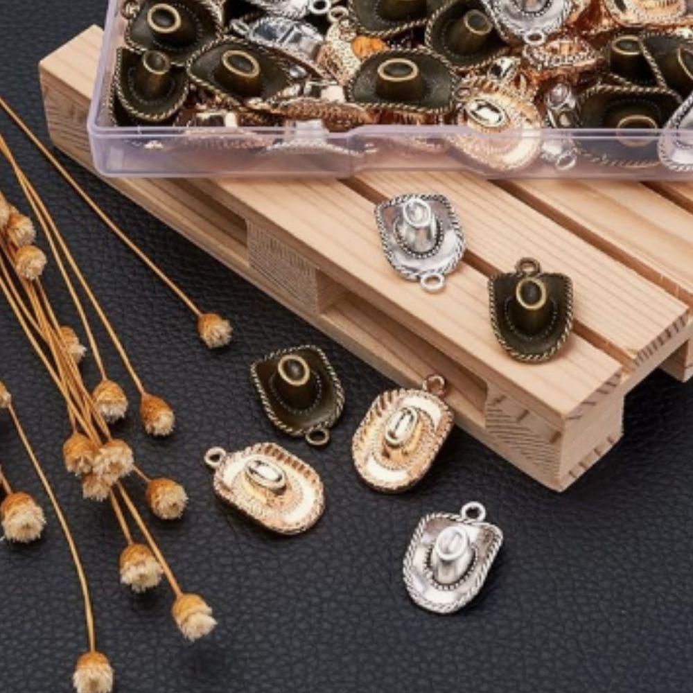 60pcs 22*13mm Alloy Hat Dangle Pendants  for Bracelets Necklace Accessory