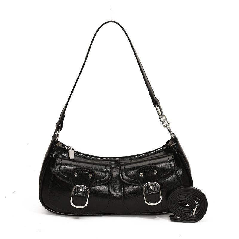 Ielgy Two Shoulder Straps Multi-Pocket Niche Design Underarm Bag Trendy Fashion All-Match One-Shoulder Me