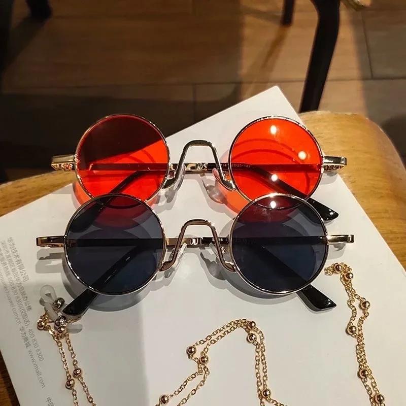Vintage Hip Hop Sun Glasses Glasses Small Spectacle Frame Frame Circular Womens Street Photography Mini Eyeglasses Funny Sunglasses