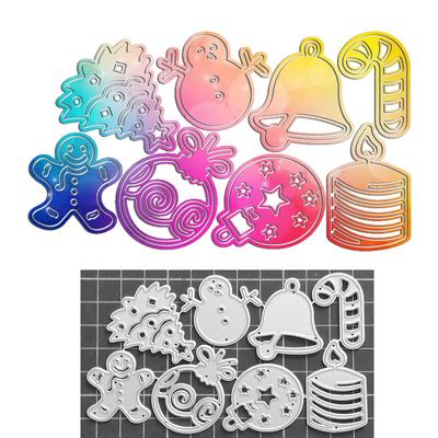Natal sino vela boneco de neve padrão corte de metal dados estêncil e selos para scrapbooking diy